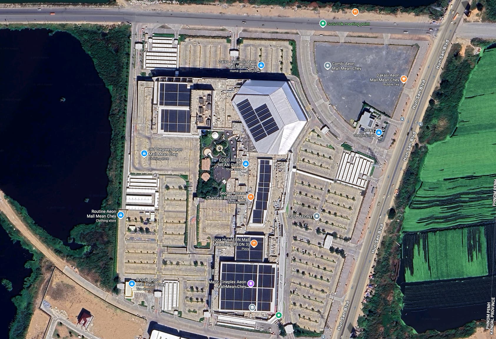 Satellite view of property location